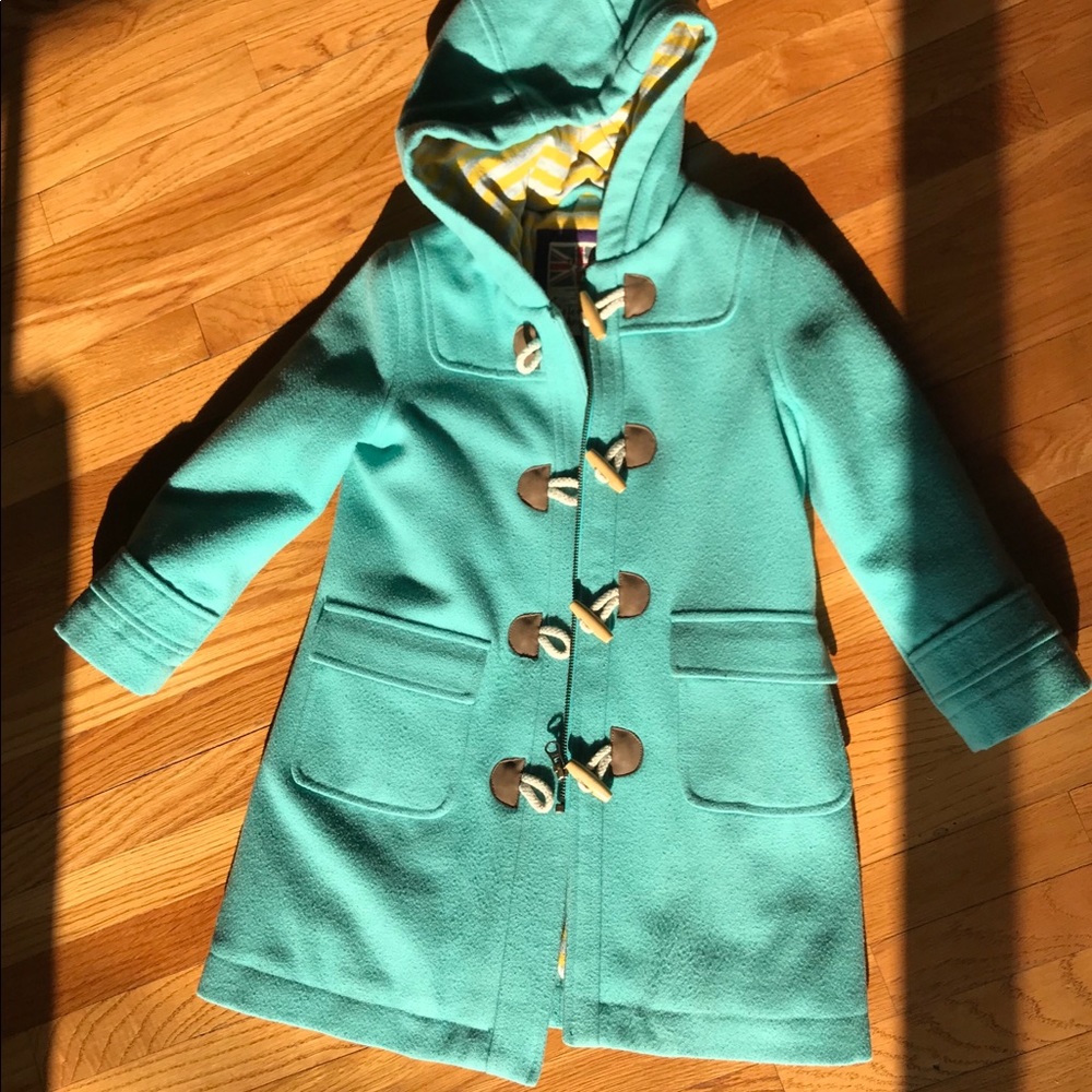 Mini Boden duffle coat robins egg blue size 5-6y